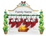 Mantle with 10 Stockings- Personalized Tabletop Decoration