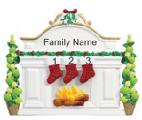 Mantle with 3 Stockings- Personalized Tabletop Decoration