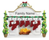 Mantle with 8 Stockings- Personalized Tabletop Decoration
