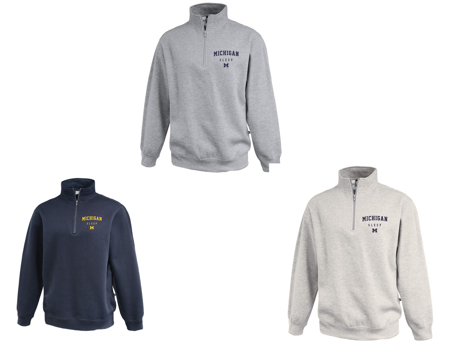 Michigan Sleep, 1/4 zip sweatshirt, Men's Fit