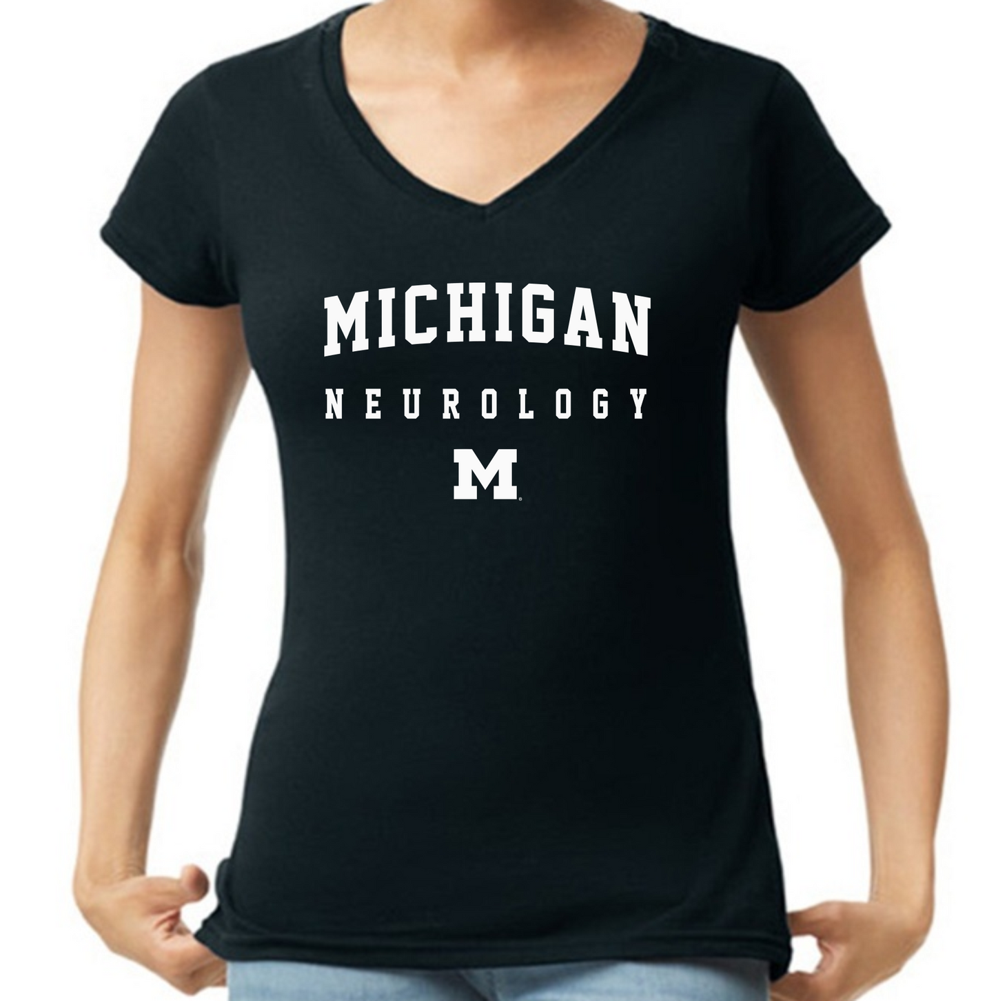 Michigan Neurology Ladies V-Neck T-Shirt