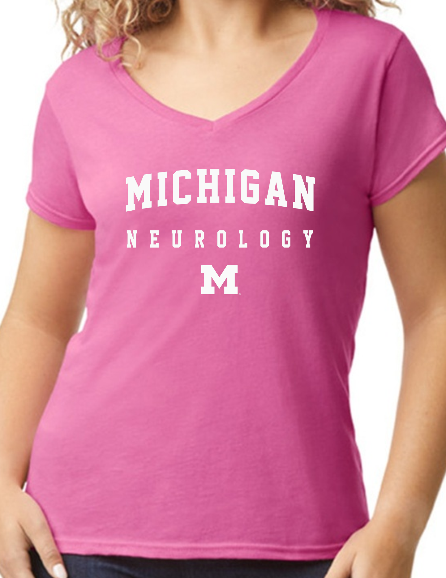 Michigan Neurology Ladies V-Neck T-Shirt