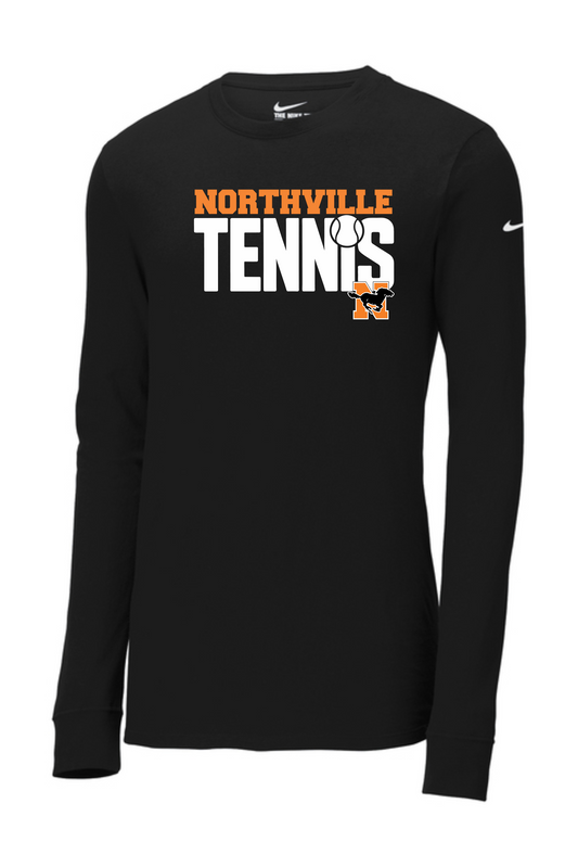 Northville Boys Tennis-Nike Dri-FIT Cotton/Poly Long Sleeve Tee- Logo #`2