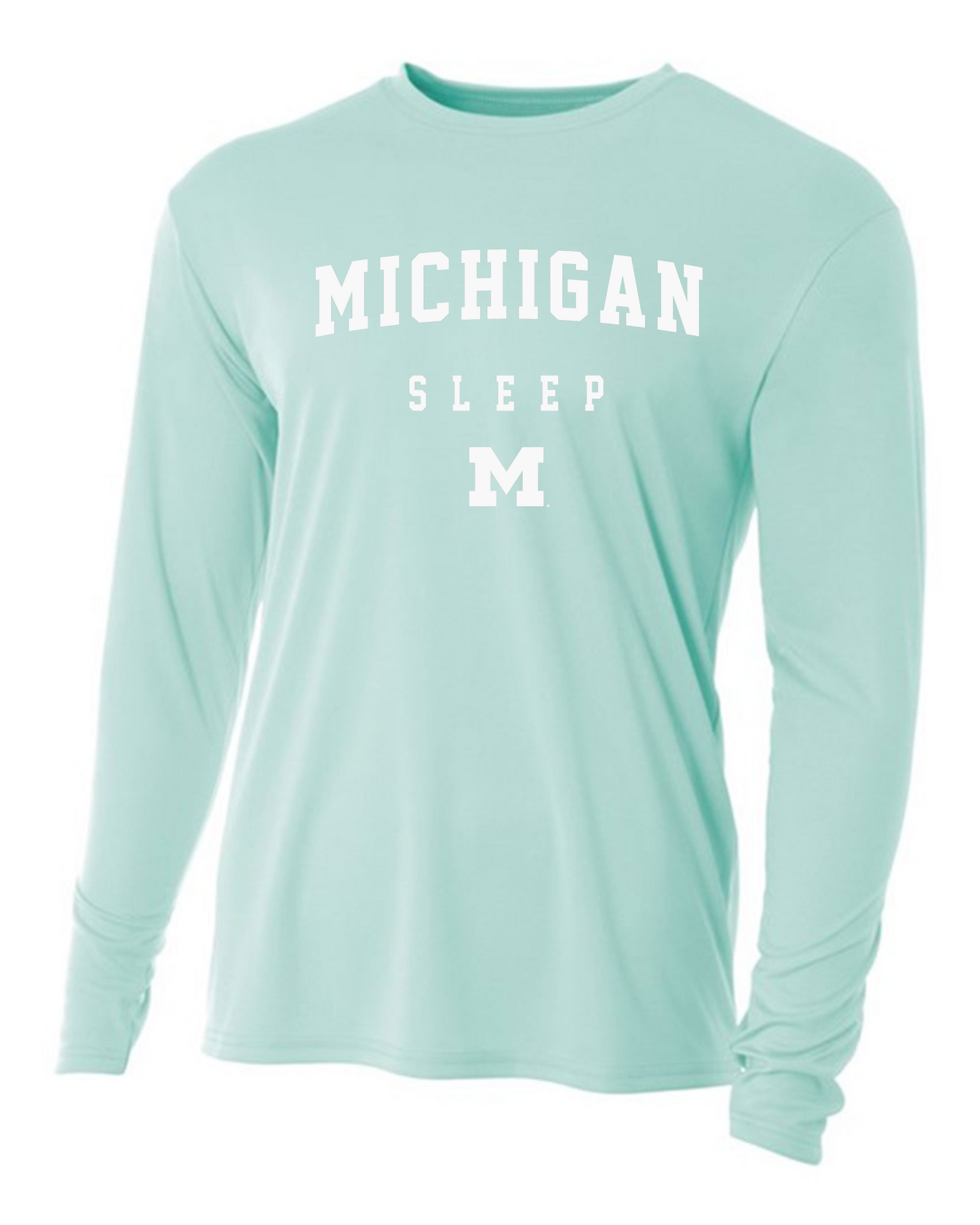 Michigan Sleep Long Sleeve Dri-fit Crew Neck, Men's Fit