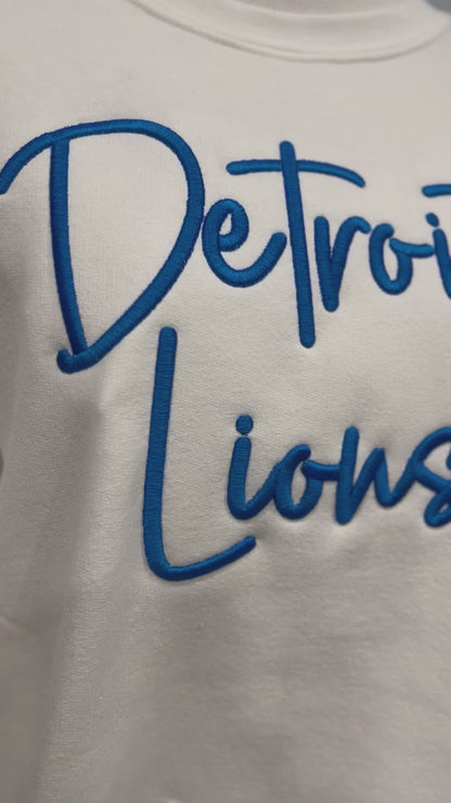 Detroit Lions 3D Puff Embroidered Sweatshirt