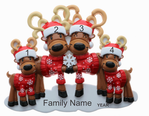 Mr. & Mrs. Reindeer - Family of 4
