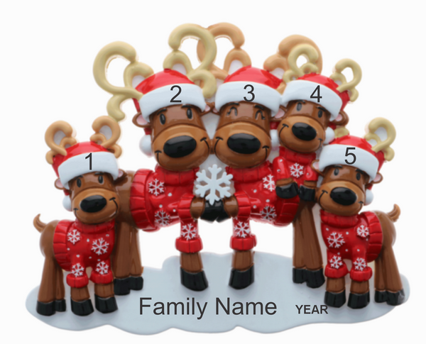 Mr. & Mrs. Reindeer - Family of 5