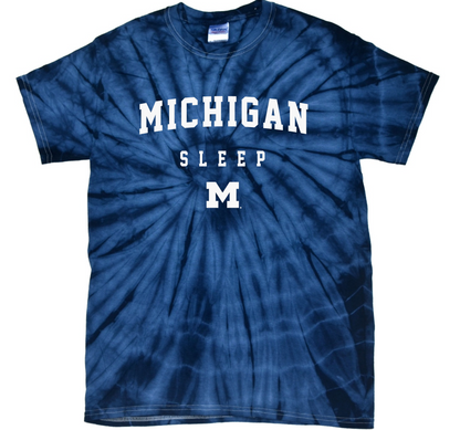 Tie Dye Michigan Sleep T-Shirt, Unisex Fit