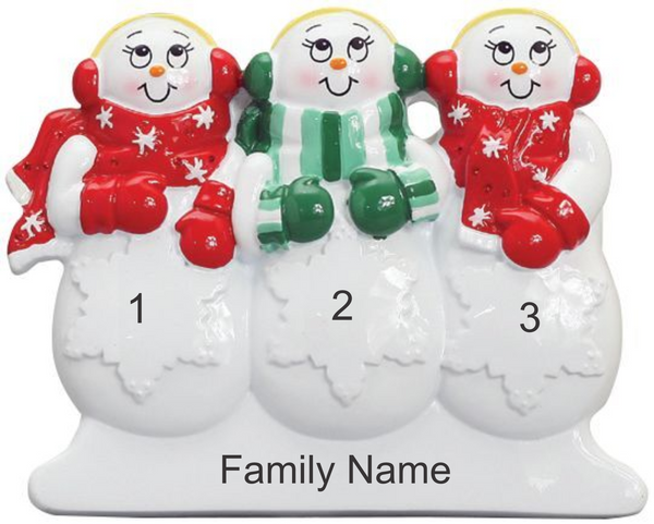 3 Snowmen- Personalized Tabletop Decoration