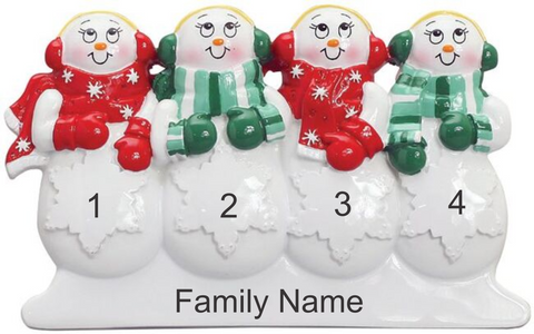 4 Snowmen- Personalized Tabletop Decoration