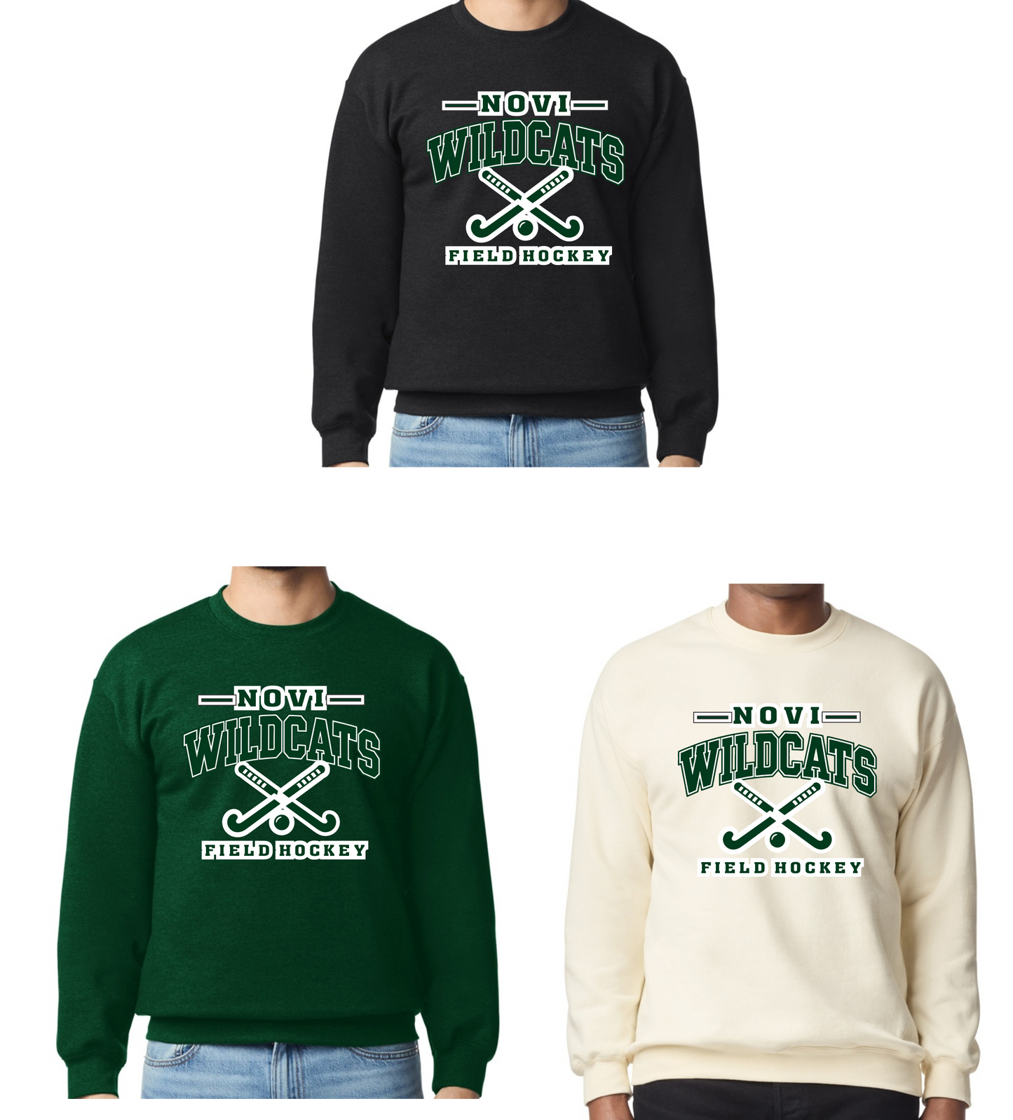 Novi Field Hockey, Gildan Softstyle Crewneck Sweatshirt, Logo 1