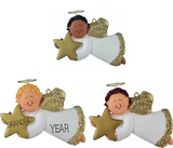 Angel with star, Male- Personalized Christmas Ornament