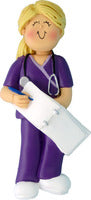 Nurse, Blonde Hair, Female- Personalized Ornament