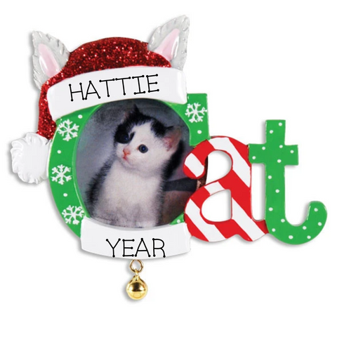 Christmas Cat Frame Personalized Christmas Ornament