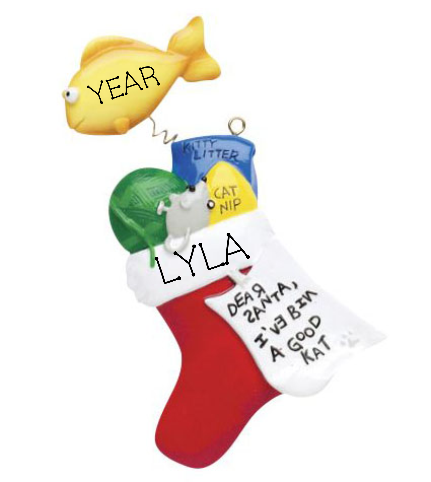 Personalized cat stocking hot sale