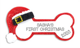 Santa Dog Bone- Personalized Christmas Ornament