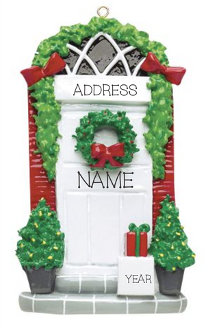 Door with wreath- Personalized Ornament