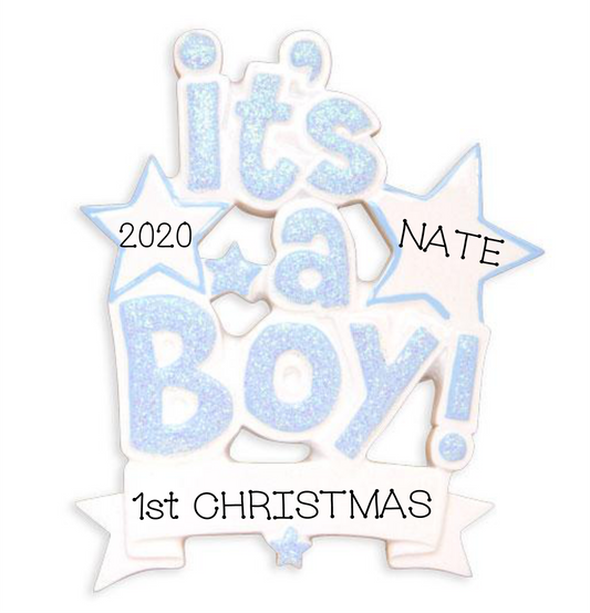 It's a Boy! Personalized Christmas Ornament