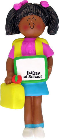 First Day of School Girl- Dark Skin