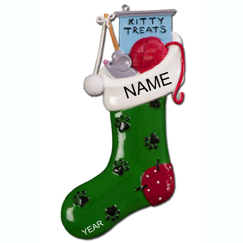 Cat Treat Stocking- Personalized Ornament