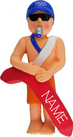 Lifeguard, Male- Personalized Christmas Ornament