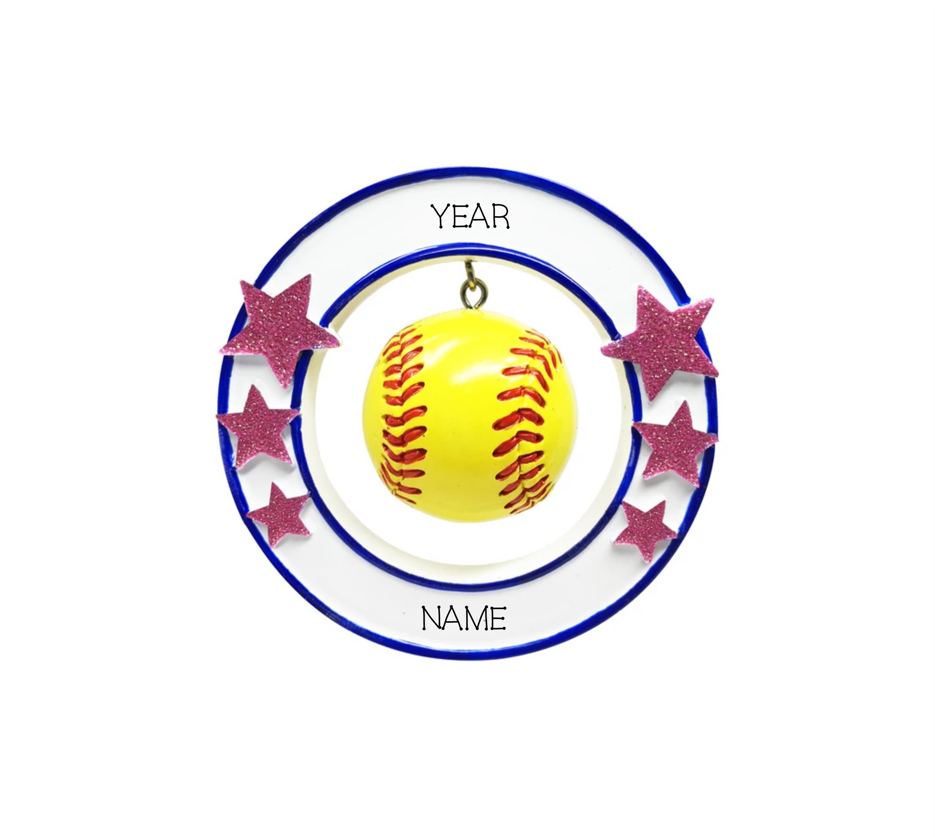 Softball 3D Personalized Christmas Ornament