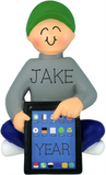 Tablet Lover Boy- Personalized Christmas Ornament