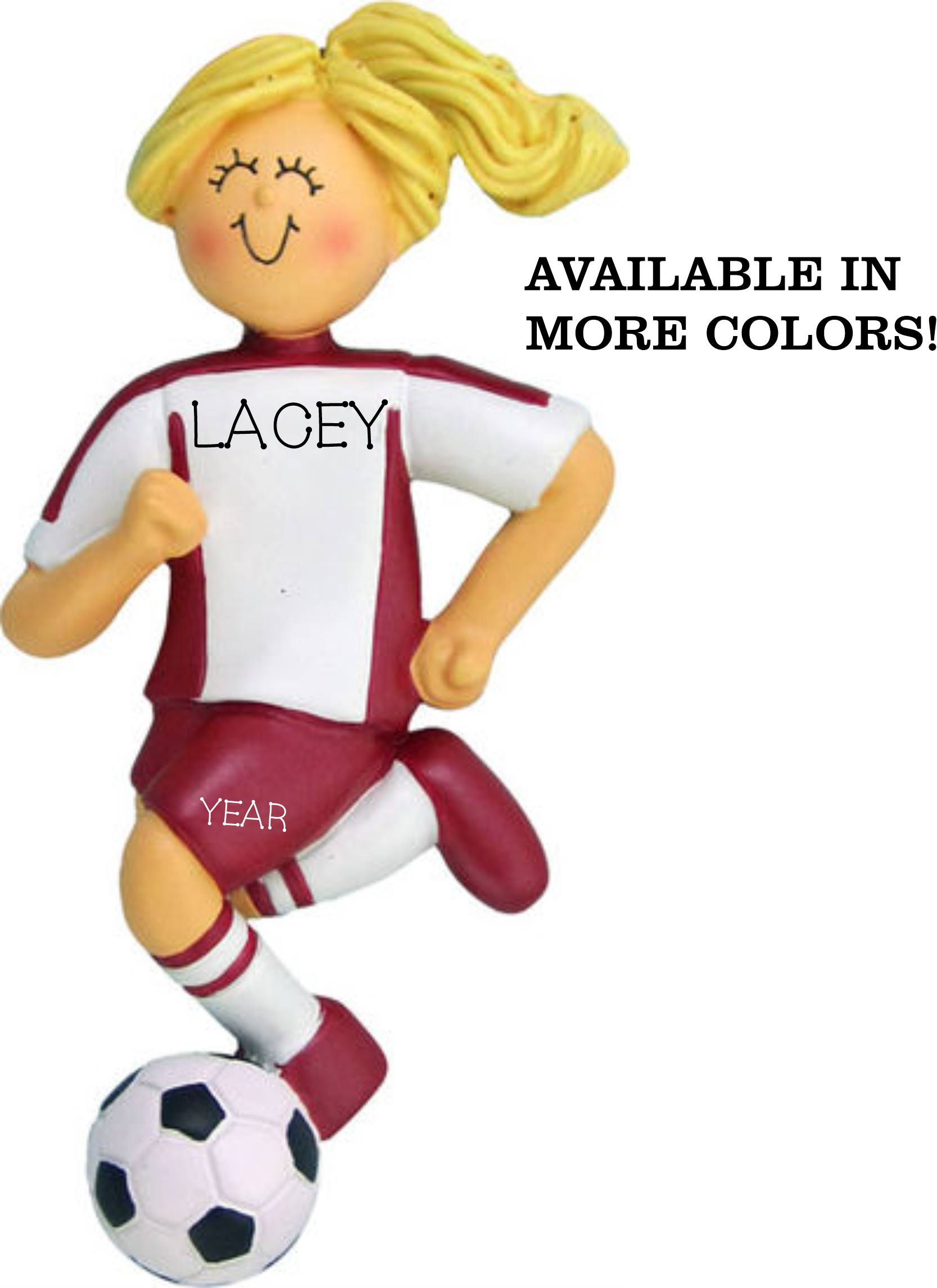Soccer Player Girl- Blonde Personalized Ornament
