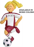 Soccer Player Girl- Blonde Personalized Ornament