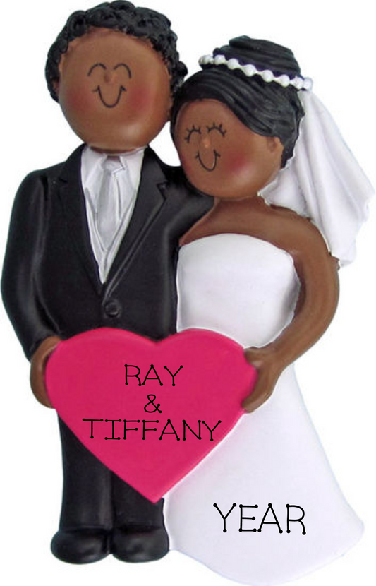 Wedding Couple Ornament-Dark Skin