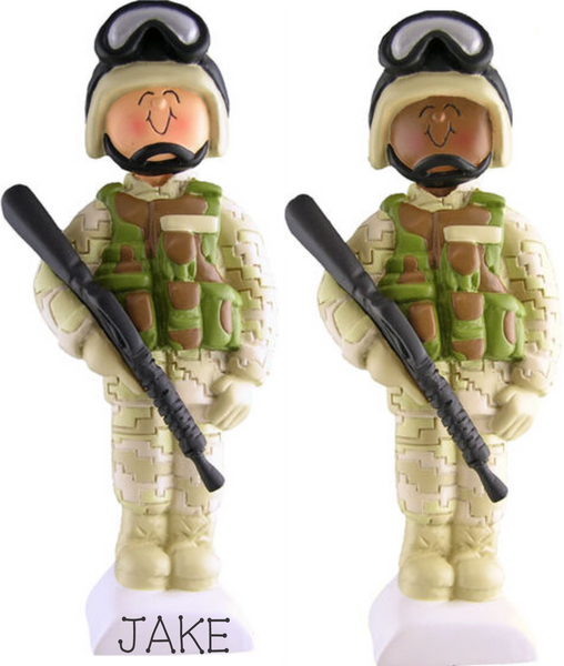 Armed Forces in Fatigues, Personalized Christmas Ornament