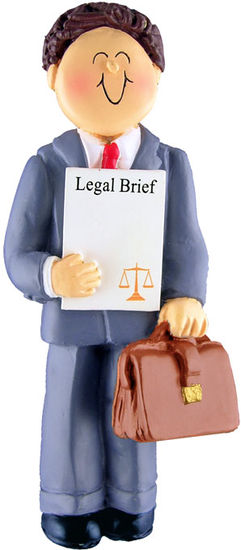 Attorney/Lawyer, Brown Hair Male- Personalized Ornament
