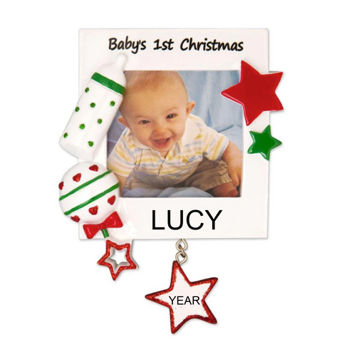 Baby's 1st Christmas Frame- Personalized Christmas Ornament