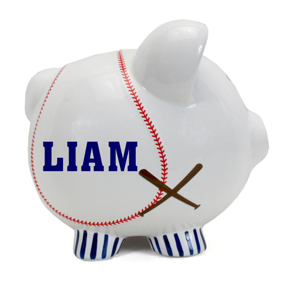 Personalized Baseball Themed Piggy Bank