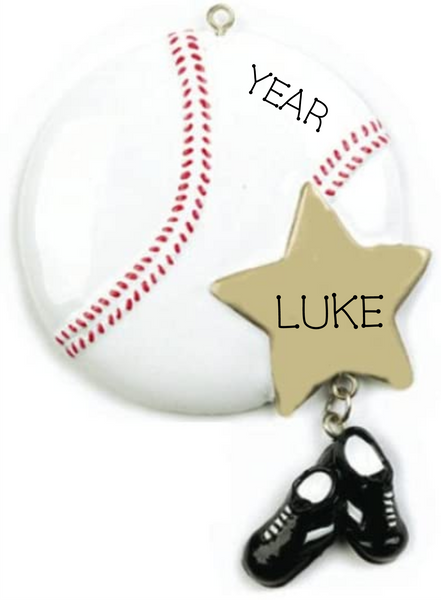 Baseball Star-Personalized Christmas Ornament