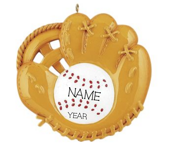 Baseball Mitt- Personalized Christmas Ornament