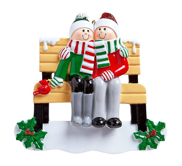 Park Bench- Family of 2 Personalized Ornament