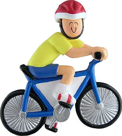 Bicyclist, Male- Personalized Christmas Ornament