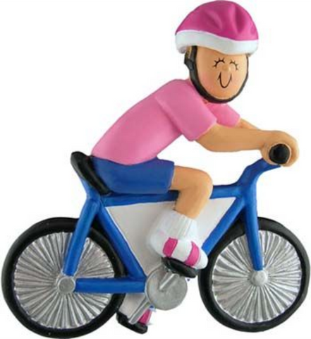 Bicyclist, Female- Personalized Christmas Ornament