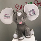 Personalized Big Earred Elephant Dumble (grey)