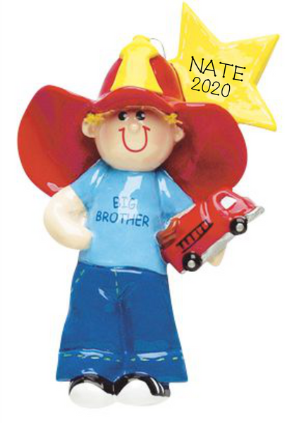 Big Brother/Firetruck- Personalized Christmas Ornament