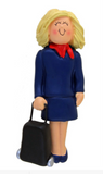 Flight Attendant, Blonde Hair Female- Personalized Ornament