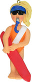 Lifeguard, Female, Blonde- Personalized Christmas Ornament