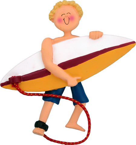 Surfer Boy- Personalized Christmas Ornament