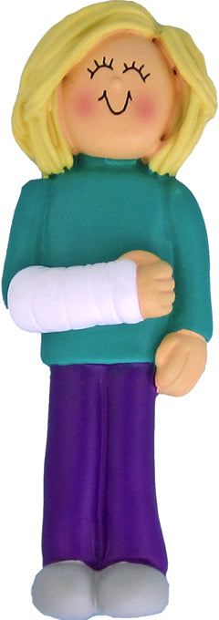 Broken Arm, Female- Personalized Christmas Ornament