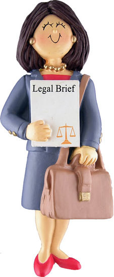 Attorney/Lawyer, Brown Hair Female- Personalized Ornament