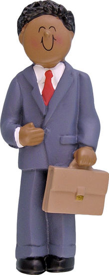 Businessman, Male, Dark Skin- Personalized Ornament