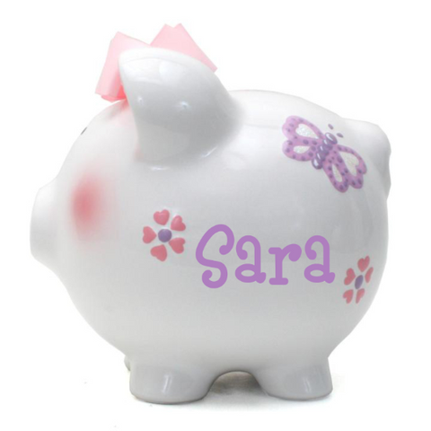 Personalized Butterfly Piggy Bank