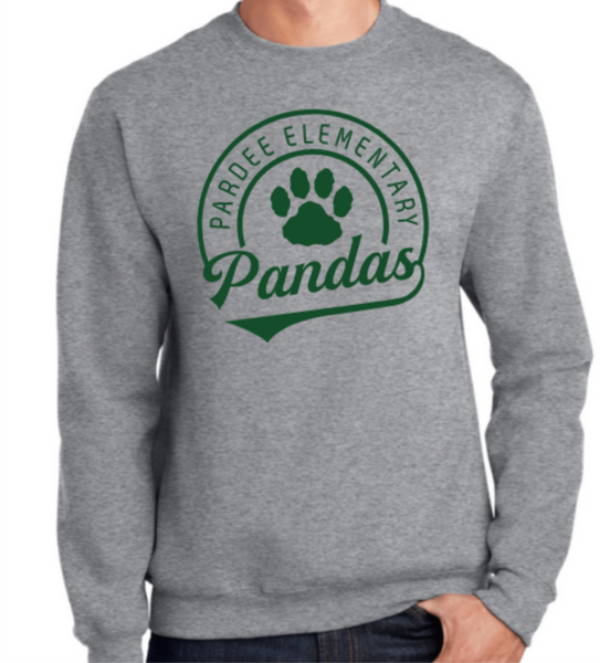 Pardee Pandas Grey Crew Neck Sweatshirt, Logo 2