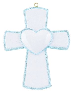 Blue Baby Cross- Personalized Christmas Ornament